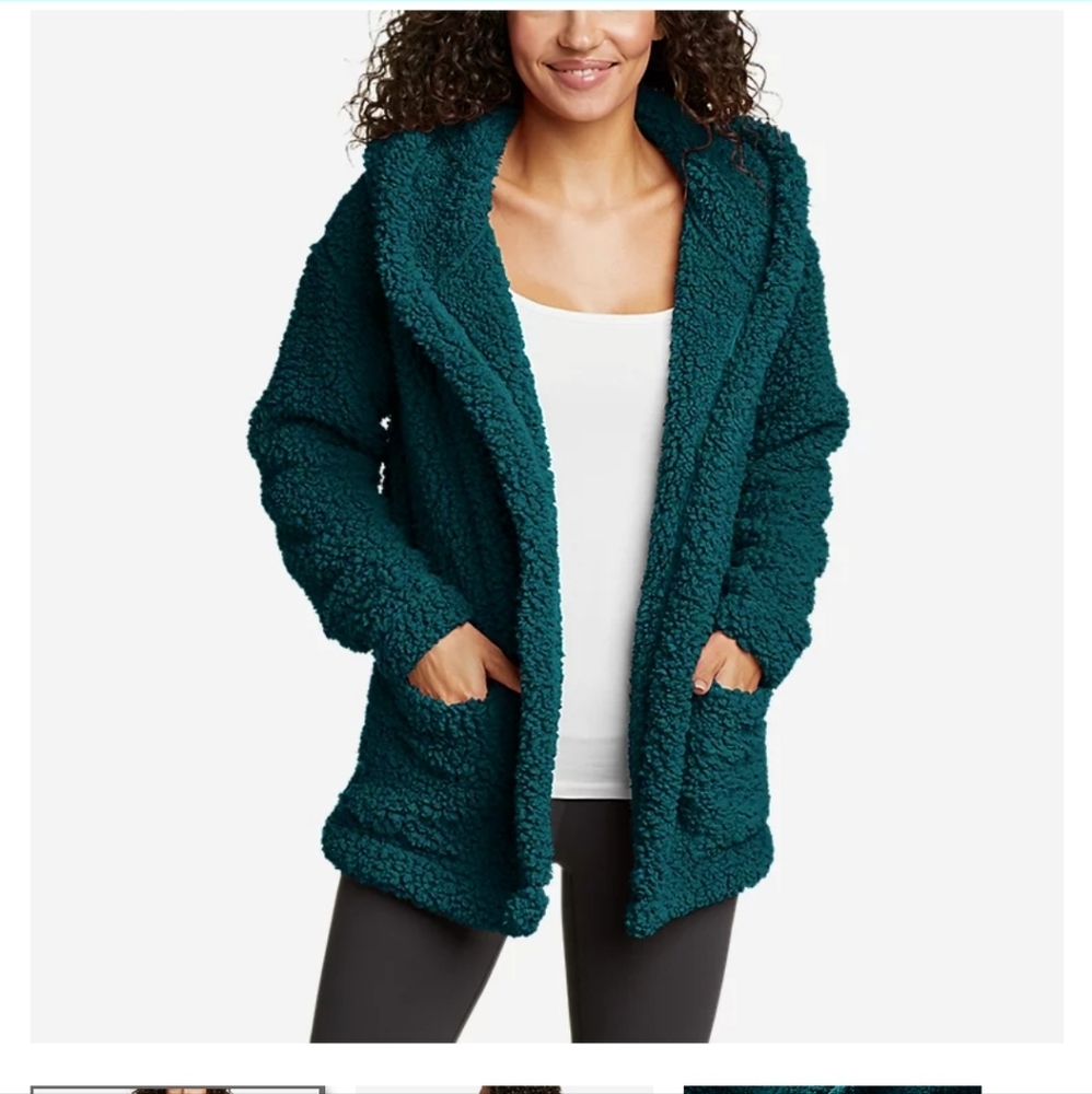 Campfire plush open hoodie